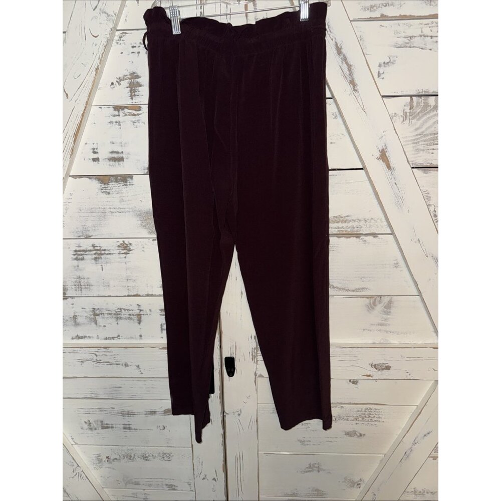 Eileen Fisher Casis Straight Pants Womens Small Purple Elastic Waist Ankle - Picture 8 of 11